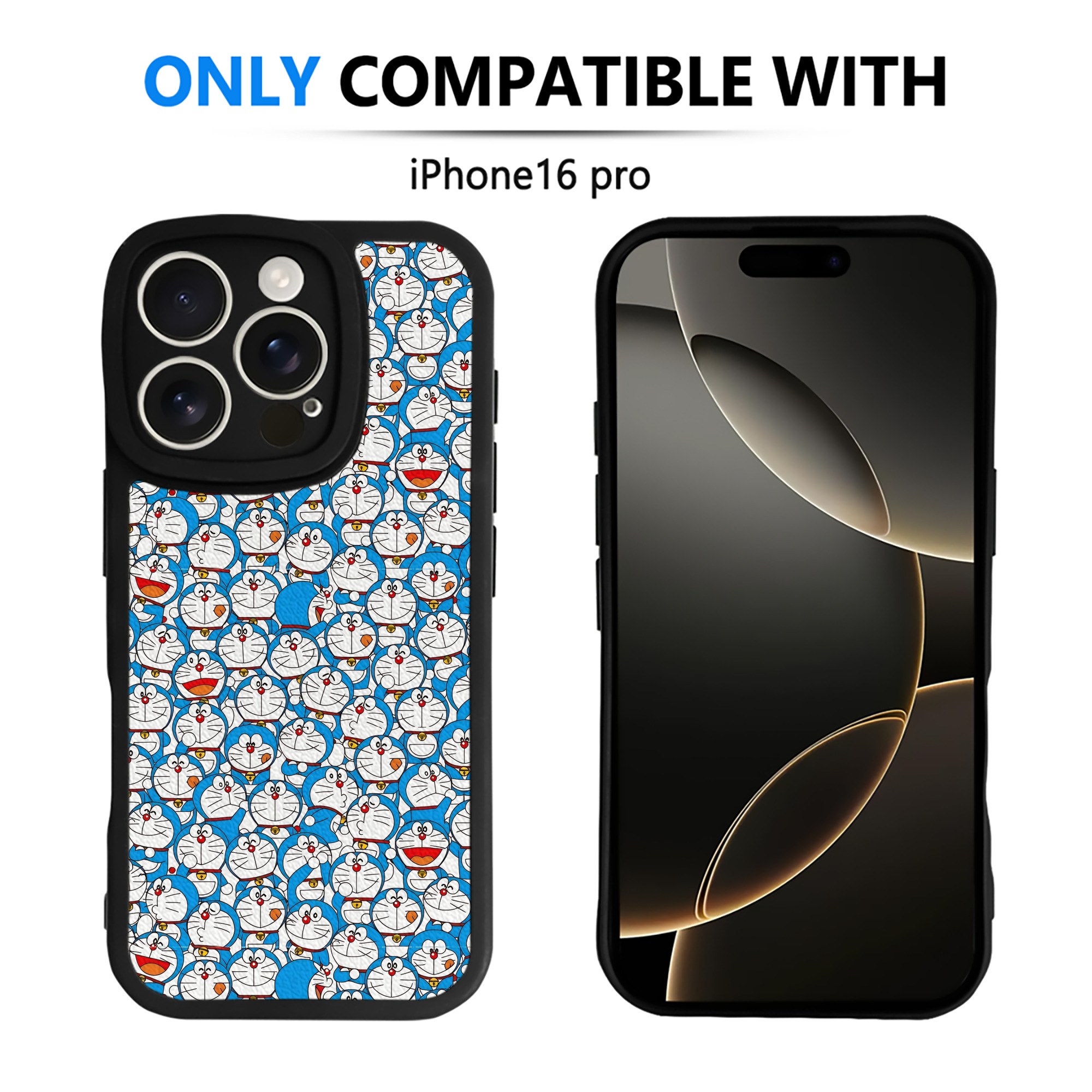 （画像用） ドラえもん Doraemon 【iPhone 16シリーズ対応】シリコンスマホケース（レザー調） 材質：シリコン